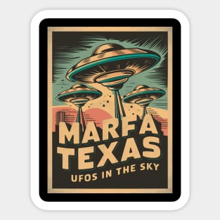 Vintage Marfa Texas UFOs In The Sky Sticker